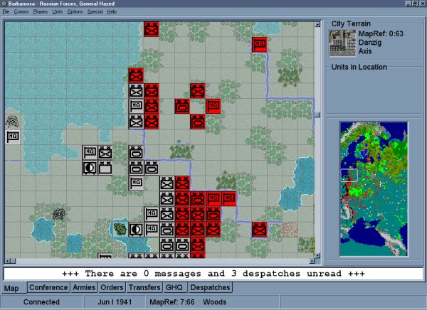Screenshot of Barbarossa map showing units